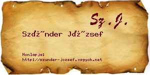 Szünder József névjegykártya