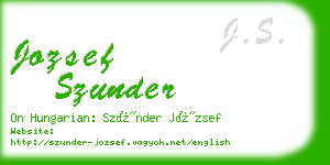 jozsef szunder business card